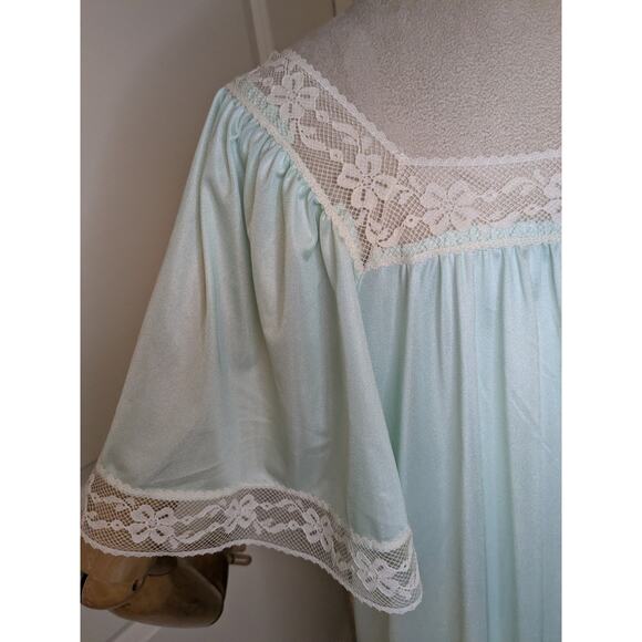 Vintage 60s Gossard Artemis Negligee Mint Green Lace Nightgown Maxi NWT - Picture 10 of 12